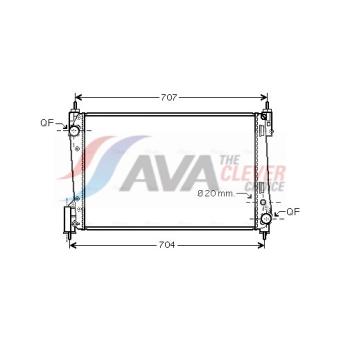 Radiateur, refroidissement du moteur AVA QUALITY COOLING OEM 51936040