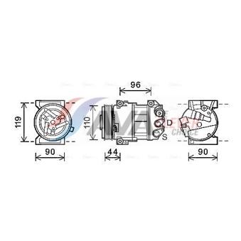 Compresseur, climatisation AVA QUALITY COOLING FTAK407