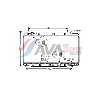 Radiateur, refroidissement du moteur AVA QUALITY COOLING HD2215