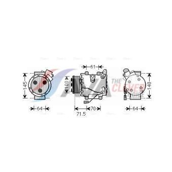 Compresseur, climatisation AVA QUALITY COOLING HDAK235