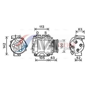 Compresseur, climatisation AVA QUALITY COOLING OEM 38810PNB006