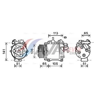 Compresseur, climatisation AVA QUALITY COOLING OEM 38800RZB510