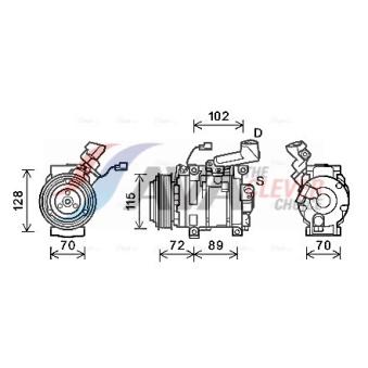 Compresseur, climatisation AVA QUALITY COOLING HDK270