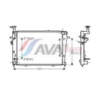 Radiateur, refroidissement du moteur AVA QUALITY COOLING OEM 253102E801