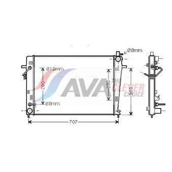 Radiateur, refroidissement du moteur AVA QUALITY COOLING HY2203