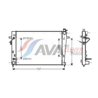 Radiateur, refroidissement du moteur AVA QUALITY COOLING HY2247