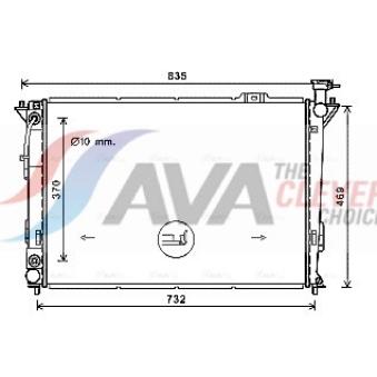 Radiateur, refroidissement du moteur AVA QUALITY COOLING [HY2352]