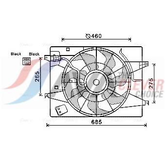 Ventilateur, refroidissement du moteur AVA QUALITY COOLING HY7533