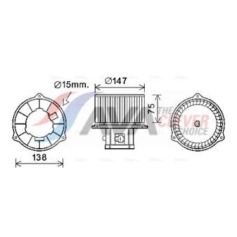 Moteur électrique, pulseur d'air habitacle AVA QUALITY COOLING [HY8353]