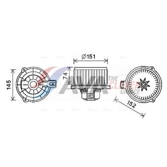 Moteur électrique, pulseur d'air habitacle AVA QUALITY COOLING HY8430