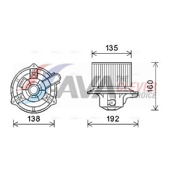 Moteur électrique, pulseur d'air habitacle AVA QUALITY COOLING HY8553
