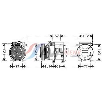 Compresseur, climatisation AVA QUALITY COOLING OEM 977012E300