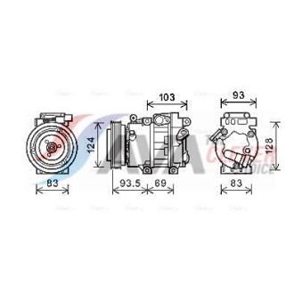 Compresseur, climatisation AVA QUALITY COOLING OEM 977012H001