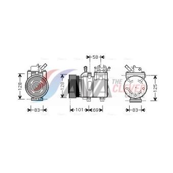 Compresseur, climatisation AVA QUALITY COOLING OEM 9770117800
