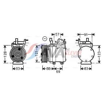 Compresseur, climatisation AVA QUALITY COOLING HYK258