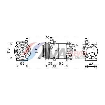 Compresseur, climatisation AVA QUALITY COOLING OEM 977014p001