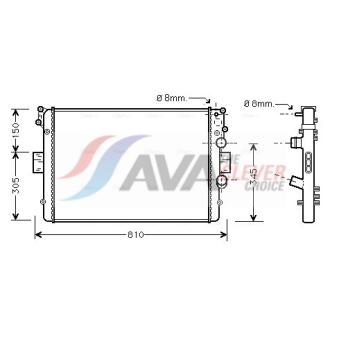 Radiateur, refroidissement du moteur AVA QUALITY COOLING OEM 500396428