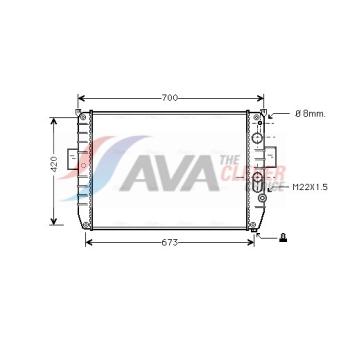 Radiateur, refroidissement du moteur AVA QUALITY COOLING IV2050