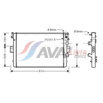 Radiateur, refroidissement du moteur AVA QUALITY COOLING OEM 500396428