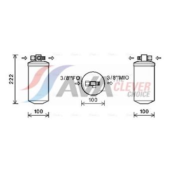 Filtre déshydratant, climatisation AVA QUALITY COOLING OEM AT151981
