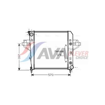 Radiateur, refroidissement du moteur AVA QUALITY COOLING JE2043