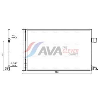 Condenseur, climatisation AVA QUALITY COOLING OEM T2H37897 Condenseur, climatisation AVA QUALITY COOLING OEM T2H37897