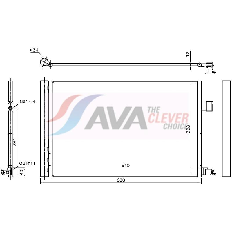 Condenseur, climatisation AVA QUALITY COOLING JE5090D - Visuel 1