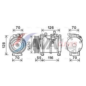Compresseur, climatisation AVA QUALITY COOLING JEK068