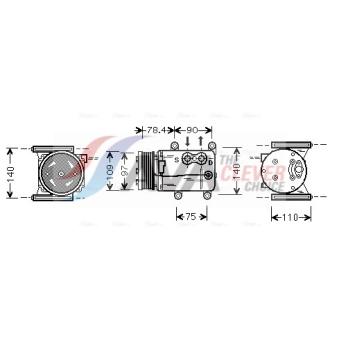 Compresseur, climatisation AVA QUALITY COOLING OEM XR89202