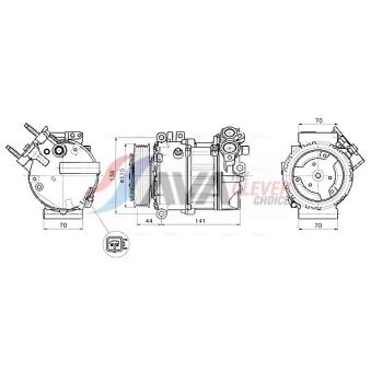 Compresseur, climatisation AVA QUALITY COOLING OEM LR056364