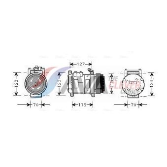 Compresseur, climatisation AVA QUALITY COOLING OEM MNA7300AB