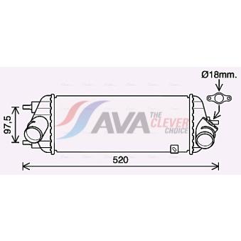 Intercooler, échangeur AVA QUALITY COOLING OEM 282702A850
