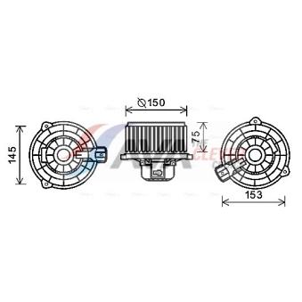 Moteur électrique, pulseur d'air habitacle AVA QUALITY COOLING KA8243 Moteur électrique, pulseur d'air habitacle AVA QUALITY COOLING KA8243