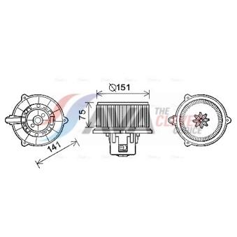 Moteur électrique, pulseur d'air habitacle AVA QUALITY COOLING KA8247