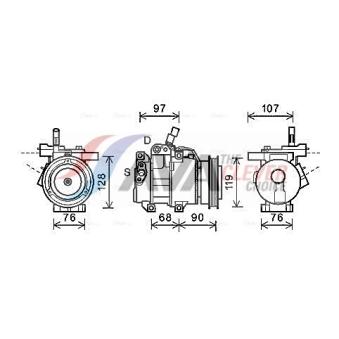 Compresseur, climatisation AVA QUALITY COOLING OEM 977011G010