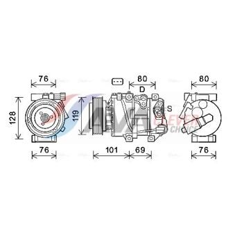 Compresseur, climatisation AVA QUALITY COOLING OEM 977012S500
