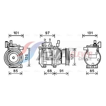 Compresseur, climatisation AVA QUALITY COOLING OEM 977012E400