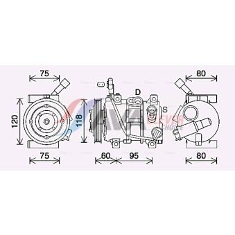 Compresseur, climatisation AVA QUALITY COOLING OEM 977011W100