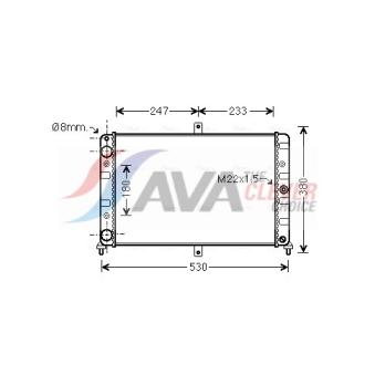 Radiateur, refroidissement du moteur AVA QUALITY COOLING LA2008 Radiateur, refroidissement du moteur AVA QUALITY COOLING LA2008
