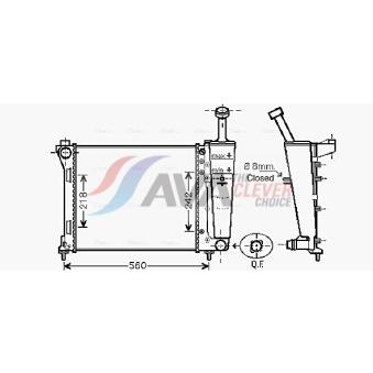 Radiateur, refroidissement du moteur AVA QUALITY COOLING LC2099