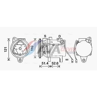 Compresseur, climatisation AVA QUALITY COOLING OEM 0003191v008000000