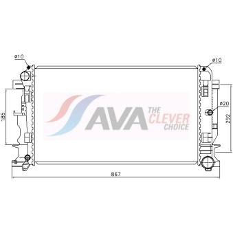 Radiateur, refroidissement du moteur AVA QUALITY COOLING OEM 2E0121253A