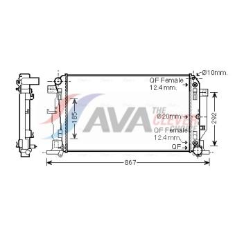 Radiateur, refroidissement du moteur AVA QUALITY COOLING OEM 68013630AA Radiateur, refroidissement du moteur AVA QUALITY COOLING OEM 68013630AA