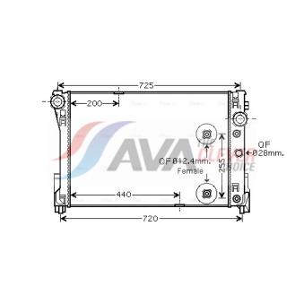 Radiateur, refroidissement du moteur AVA QUALITY COOLING MS2452