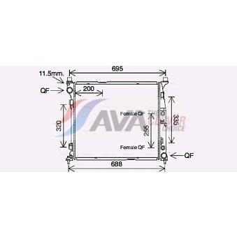 Radiateur, refroidissement du moteur AVA QUALITY COOLING MS2694