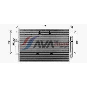 Condenseur, climatisation AVA QUALITY COOLING OEM A9065000554 Condenseur, climatisation AVA QUALITY COOLING OEM A9065000554