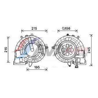 Moteur électrique, pulseur d'air habitacle AVA QUALITY COOLING MS8612