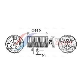 Moteur électrique, pulseur d'air habitacle AVA QUALITY COOLING OEM A1688200542