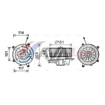 Moteur électrique, pulseur d'air habitacle AVA QUALITY COOLING MS8624