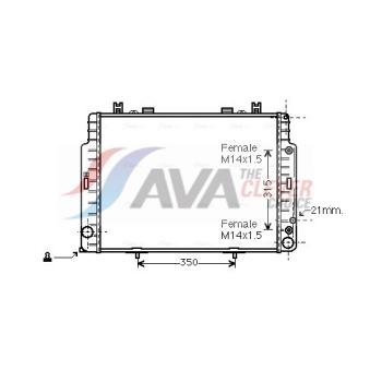Radiateur, refroidissement du moteur AVA QUALITY COOLING OEM 1405001403